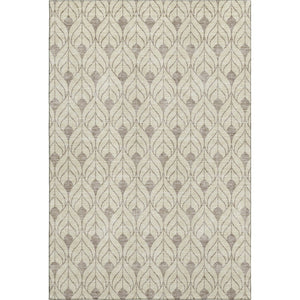 HomeRoots 9' X 12' Washable Beige and Taupe Geometric Area Rug with UV Protection for High-Traffic Spaces 673980