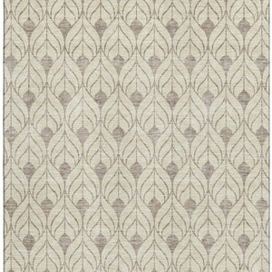 HomeRoots 9' X 12' Washable Beige and Taupe Geometric Area Rug with UV Protection for High-Traffic Spaces 673980