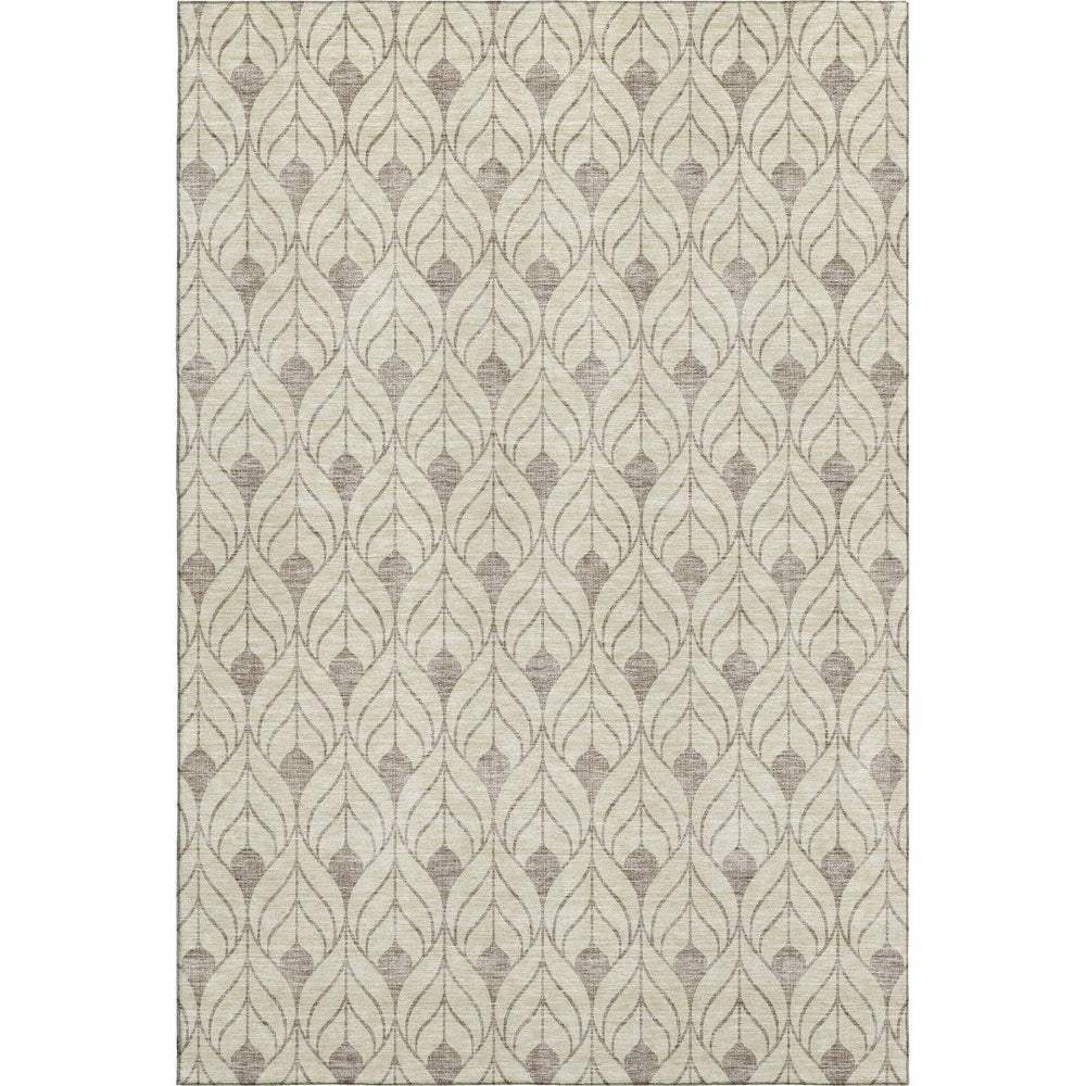 HomeRoots 10' Beige and Taupe Geometric Area Rug - Washable, UV Protected, Perfect for Busy Homes & Stylish Décor 673981