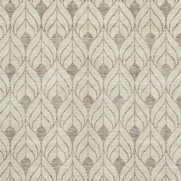 HomeRoots 10' Beige and Taupe Geometric Area Rug - Washable, UV Protected, Perfect for Busy Homes & Stylish Décor 673981