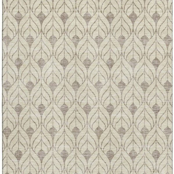 HomeRoots 10' Beige and Taupe Geometric Area Rug - Washable, UV Protected, Perfect for Busy Homes & Stylish Décor 673981