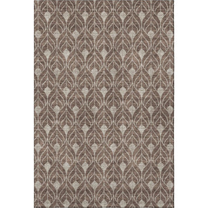 HomeRoots 5' X 8' Geometric Area Rug in Brown & Beige – Washable, UV Protected, Perfect for Modern Homes! 673989
