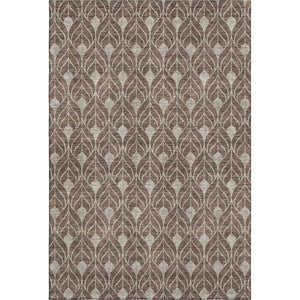 HomeRoots 8' X 10' Brown And Beige Geometric Area Rug - Washable, Stain-Resistant, UV Protected for Modern Homes 673991