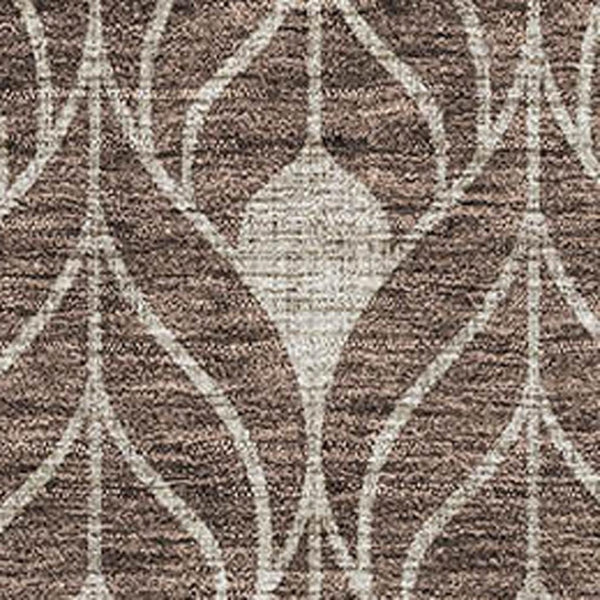 HomeRoots 8' X 10' Brown And Beige Geometric Area Rug - Washable, Stain-Resistant, UV Protected for Modern Homes 673991