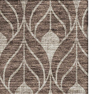 HomeRoots 8' X 10' Brown And Beige Geometric Area Rug - Washable, Stain-Resistant, UV Protected for Modern Homes 673991