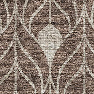 HomeRoots 9' X 12' Stylish Brown and Beige Geometric Washable Area Rug with UV Protection for High-Traffic Spaces 673992