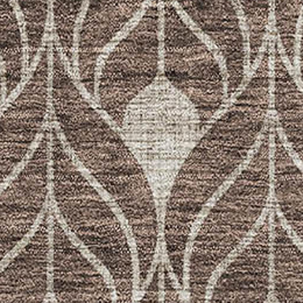 HomeRoots 9' X 12' Stylish Brown and Beige Geometric Washable Area Rug with UV Protection for High-Traffic Spaces 673992