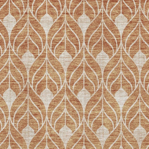 HomeRoots 10' Copper & Beige Geometric Washable Area Rug - UV-Protected, Durable, Perfect for Families & Pets 673999