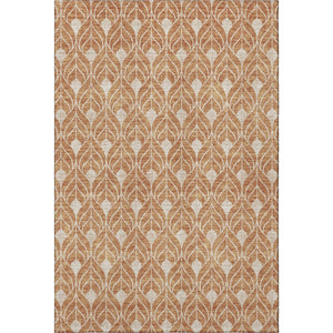HomeRoots 10' Copper & Beige Geometric Washable Area Rug - UV-Protected, Durable, Perfect for Families & Pets 673999