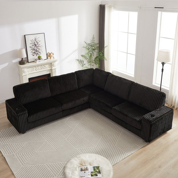 English Elm Chenille Cloud Sofa with Quilted Seat and Piano Key Backrest for Modern Living Rooms W834S00648
