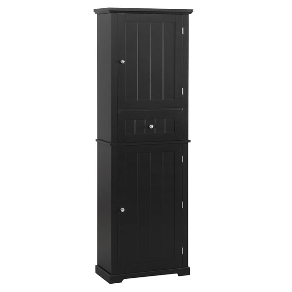 English Elm Tall Bathroom Storage Cabinet - Sleek Freestanding Organizer With Drawer & Adjustable Shelf, Black N725P206890B-GIGA