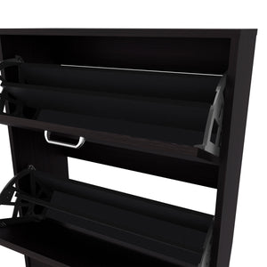 English Elm Shoe Compact 31.5" H Two-Door Black Wengue Storage Cabinet for Entryway Bedroom, Durable Eco-Friendly B097P395865