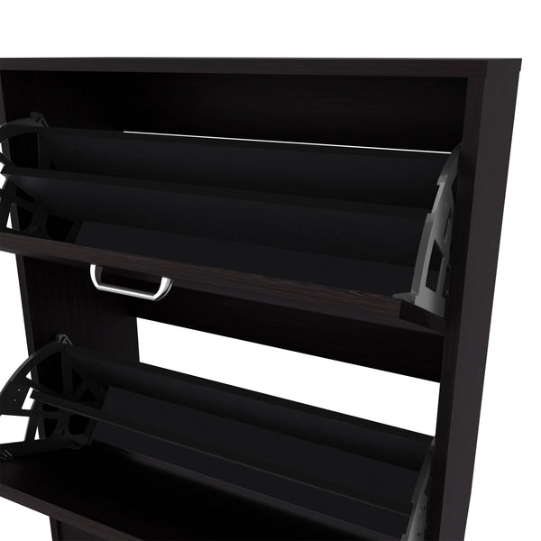 English Elm Shoe Compact 31.5" H Two-Door Black Wengue Storage Cabinet for Entryway Bedroom, Durable Eco-Friendly B097P395865