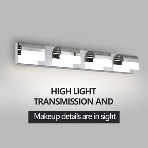 English Elm Modern 4-Light Led Bathroom Vanity Fixture - Chrome Wall Lighting For Mirrors, Energy-Efficient Illumination W2312P374899