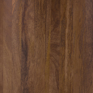 English Elm Feast 46" Round Marble Dining Table with Fluted Mango Wood Base — Elegant White Top, Natural Finish B062S00856