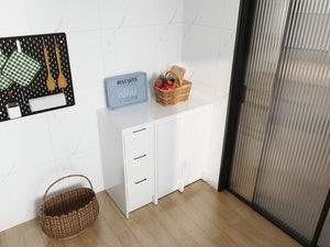 English Elm 36" Modular Plywood Storage Cabinet Glossy White Soft Close Doors for Bathroom or Bedroom W999S00521