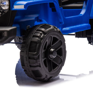 English Elm 12v Kids Electric Ride on Truck with Parental Remote Four Wheel Suspension and Led Lights Blue W1578P187460