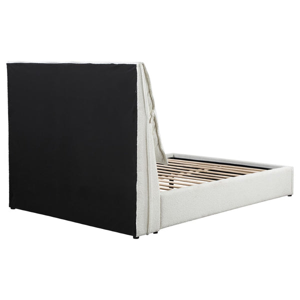 English Elm Corwyn Boucle Upholstered Queen Bed Tall Pillow Headboard for Modern Bedroom B062S01551