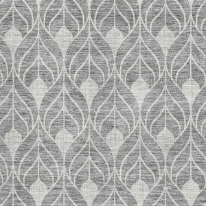 HomeRoots 5' X 8' Gray And Silver Geometric Area Rug – Washable, UV-Protected, Modern Design for High-Traffic Spaces 674007
