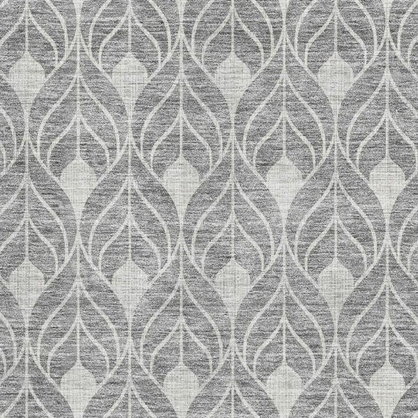 HomeRoots 5' X 8' Gray And Silver Geometric Area Rug – Washable, UV-Protected, Modern Design for High-Traffic Spaces 674007