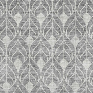 HomeRoots 9' Gray and Silver Geometric Area Rug - Washable, UV Protected, Stain Resistant for Modern Homes 674010