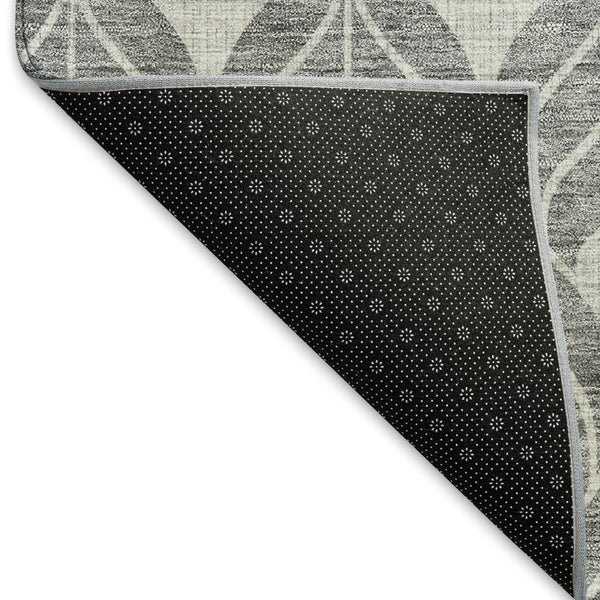HomeRoots 10' X 14' Gray and Silver Geometric Area Rug - Washable, UV-Protected, Stylish for Busy Homes 674011