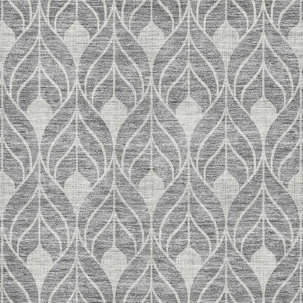 HomeRoots 10' X 14' Gray and Silver Geometric Area Rug - Washable, UV-Protected, Stylish for Busy Homes 674011