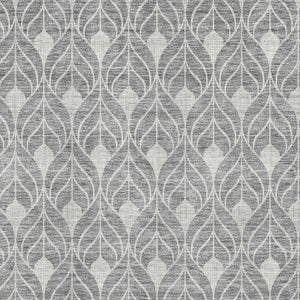 HomeRoots 10' X 14' Gray and Silver Geometric Area Rug - Washable, UV-Protected, Stylish for Busy Homes 674011