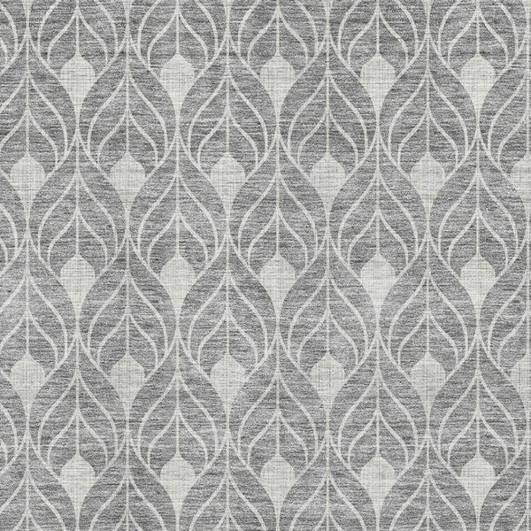 HomeRoots 10' X 14' Gray and Silver Geometric Area Rug - Washable, UV-Protected, Stylish for Busy Homes 674011