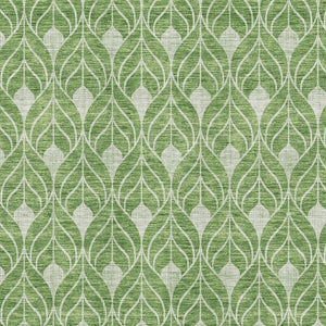 HomeRoots 5' X 8' Green and Ivory Geometric Area Rug - Durable, Washable, UV-Protected for Modern Living Spaces 674013