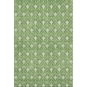 HomeRoots 8' X 10' Stylish Green and Ivory Geometric Area Rug - Washable, UV Protected, Perfect for Homes! 674015