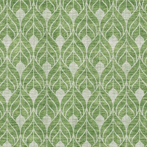 HomeRoots 8' X 10' Stylish Green and Ivory Geometric Area Rug - Washable, UV Protected, Perfect for Homes! 674015