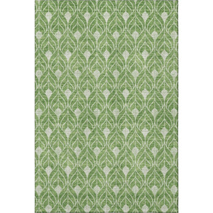 HomeRoots 10' X 14' Stylish Green and Ivory Geometric Area Rug – Washable, UV-Protected, Pet-Friendly Decor Solution 674017