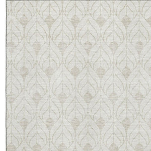 HomeRoots 5' X 8' Stylish Ivory & Beige Geometric Area Rug – Washable, UV Protected, Perfect for High Traffic Areas 674019