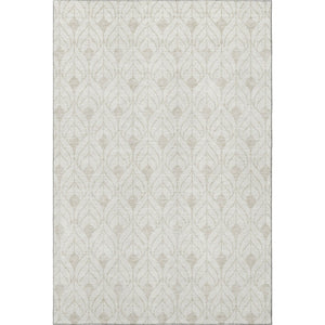 HomeRoots 8' X 10' Ivory & Beige Geometric Washable Area Rug - Durable, Stylish, UV-Protected for High-Traffic Areas 674021