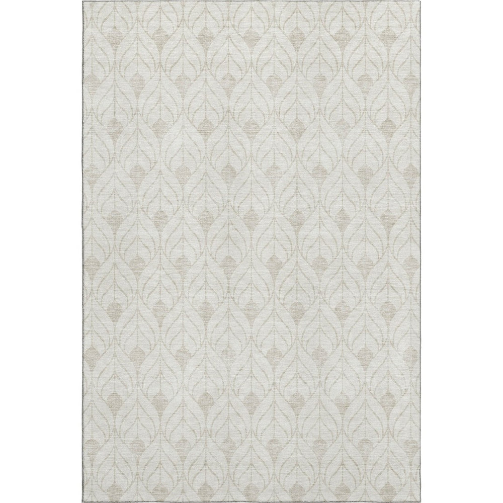 HomeRoots 10' X 14' Ivory And Beige Geometric Washable Area Rug – Stylish, Durable, and Easy-Care for Homes! 674023
