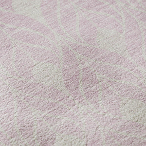 HomeRoots 8' Modern Pink and Ivory Geometric Round Rug - Washable, UV Protected, Durable for Kids & Pets 674032