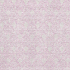 HomeRoots 8' X 10' Pink and Ivory Geometric Area Rug - Stylish, Washable, UV-Protected for High-Traffic Spaces 674033