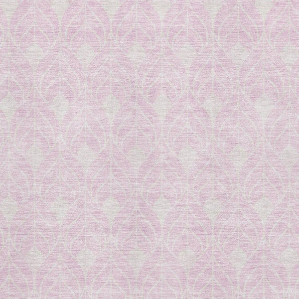 HomeRoots 8' X 10' Pink and Ivory Geometric Area Rug - Stylish, Washable, UV-Protected for High-Traffic Spaces 674033