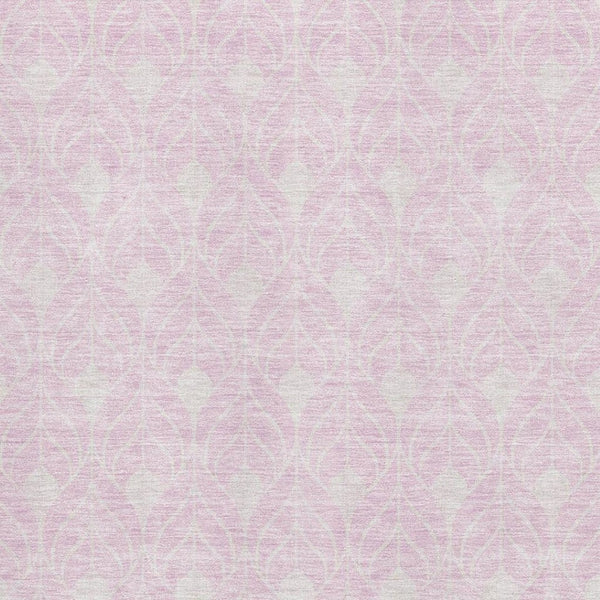 HomeRoots 9' X 12' Vibrant Pink & Ivory Geometric Area Rug - Washable, UV-Protected, Durable for Homes with Kids & Pets 674034