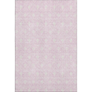 HomeRoots 10' X 14' Pink And Ivory Geometric Area Rug - Washable, UV Protected, Stylish & Durable for Homes 674035