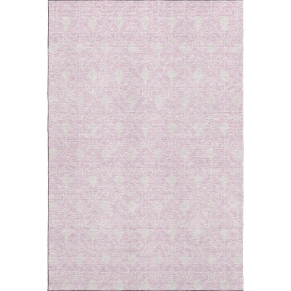 HomeRoots 10' X 14' Pink And Ivory Geometric Area Rug - Washable, UV Protected, Stylish & Durable for Homes 674035