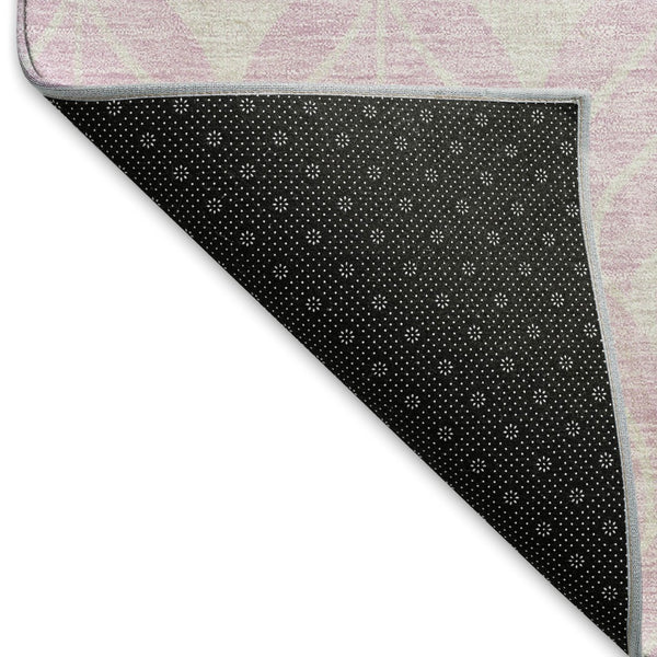 HomeRoots 10' X 14' Pink And Ivory Geometric Area Rug - Washable, UV Protected, Stylish & Durable for Homes 674035