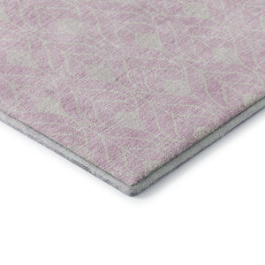 HomeRoots 10' X 14' Pink And Ivory Geometric Area Rug - Washable, UV Protected, Stylish & Durable for Homes 674035