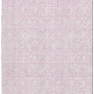 HomeRoots 10' X 14' Pink And Ivory Geometric Area Rug - Washable, UV Protected, Stylish & Durable for Homes 674035