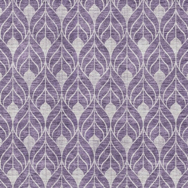 HomeRoots 5' X 8' Purple and Gray Geometric Area Rug - Washable, Durable, UV Protected for Modern Homes 674037