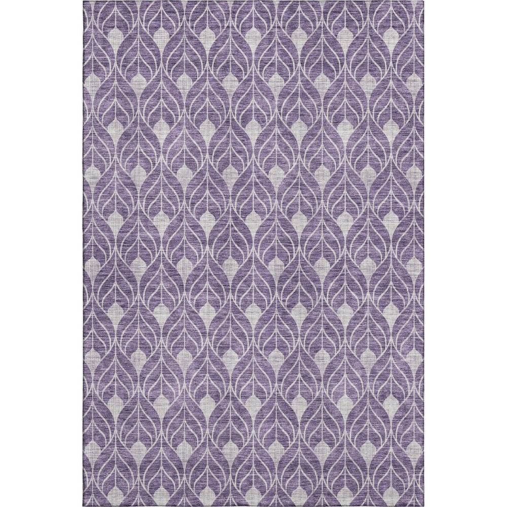 HomeRoots 10' X 14' Modern Purple and Gray Geometric Washable Area Rug with UV Protection for Busy Homes 674041