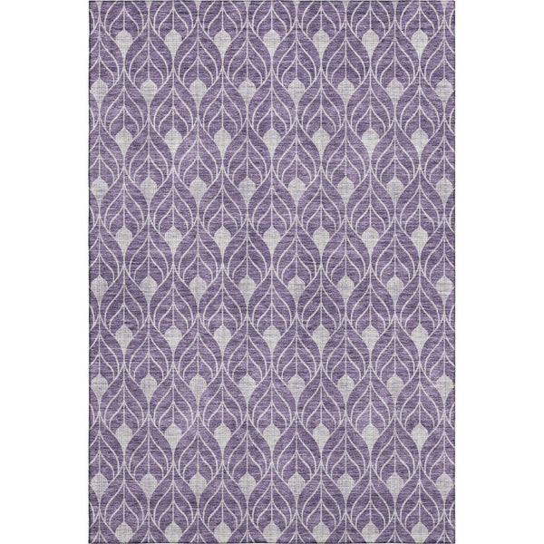 HomeRoots 10' X 14' Modern Purple and Gray Geometric Washable Area Rug with UV Protection for Busy Homes 674041