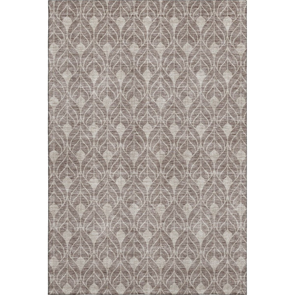 HomeRoots 10' X 14' Stylish Taupe & Beige Geometric Washable Area Rug with UV Protection for Modern Spaces 674047