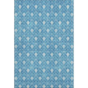 HomeRoots 10' X 14' Teal & Silver Geometric Area Rug – Washable, UV-Protected, Stylish for Living Spaces! 674053